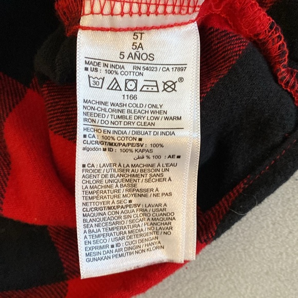 Kids Flannel Shirt - Size 5T - Red & Black Plaid - Picture 5 of 5
